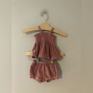 $14 ADD ON easy‎ peasy girls rose pink terrycloth matching set top shorts soft